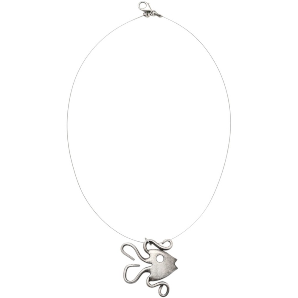 Artisanโ Sterling Steel Fish Octopus Pendant Whimsical Handcrafted Jewelry